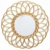 FALSE Miroir Rond Rotin Rosace 50 Cm - Beige - SILUMEN