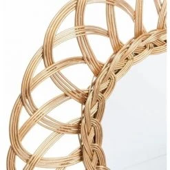 FALSE Miroir Rond Rotin Rosace 50 Cm - Beige - SILUMEN -Miroir Soldes Boutique 56328656 3