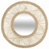 FALSE Miroir Rond Roseau Tressé 58 Cm - Rose - SILUMEN -Miroir Soldes Boutique 56328667 1