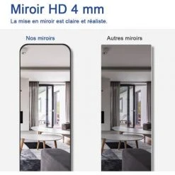 Meykoers Miroir Sur Pied Ou Mural 160 X 40 Cm - Miroir Rectangulaire Vestiaire Miroir Pleine Longueur - Le Noir -Miroir Soldes Boutique 56494760 3