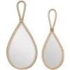 Atmosphera - Lot De 2 Miroirs Muraux Forme Goutte En Rotin - Beige 2 Atmosphera - Lot De 2 Miroirs Muraux Forme Goutte En Rotin - Beige -Miroir Soldes Boutique 56548825 1