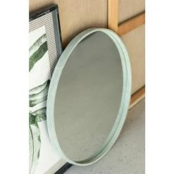 Paris Prix - Miroir Mural Design En Cuir "tortu" 41cm Vert -Miroir Soldes Boutique 57062054 4