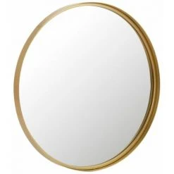 Paris Prix - Miroir Mural Rond Design "bord Métal" 60cm Or