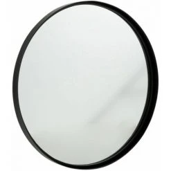 Paris Prix - Miroir Mural Rond Design "bord Métal" 60cm Noir