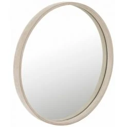 Paris Prix - Miroir Mural Design En Cuir "tortu" 60cm Beige