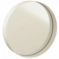 Paris Prix - Miroir Mural Rond Déco "bord Métal" 30cm Blanc