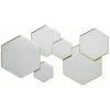 Paris Prix - Lot De 6 Miroirs Muraux "hexagonal" 57cm Or