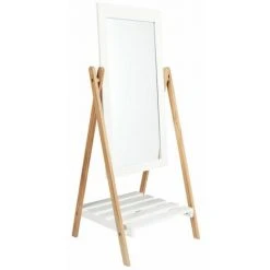 Paris Prix - Miroir Sur Pied Enfant "bella" 108cm Blanc & Beige