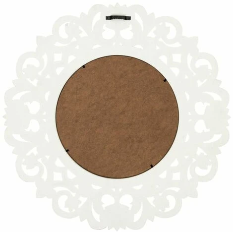 Paris Prix - Miroir Mural En Bois Sculpté "charme" 60cm Blanc 4 Paris Prix - Miroir Mural En Bois Sculpté "charme" 60cm Blanc – Image 2