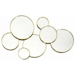 Paris Prix - Lot De 6 Miroirs Muraux "rond" 57cm Or