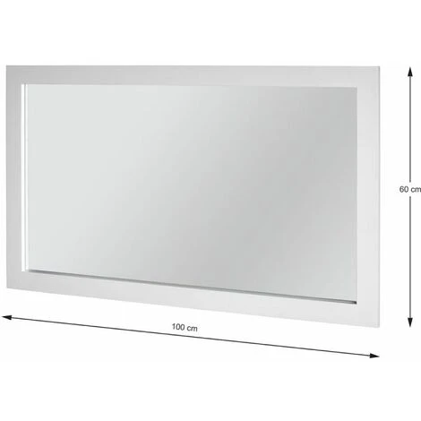Paris Prix - Miroir Mural Design "lavido" 100cm Blanc Laqué 5 Paris Prix - Miroir Mural Design "lavido" 100cm Blanc Laqué – Image 3