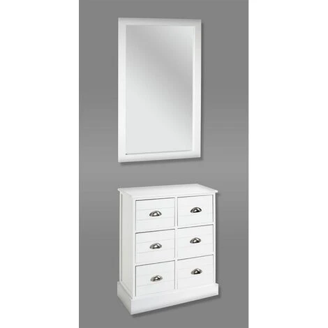 Paris Prix - Miroir Mural Design "lavido" 100cm Blanc Laqué 6 Paris Prix - Miroir Mural Design "lavido" 100cm Blanc Laqué – Image 4