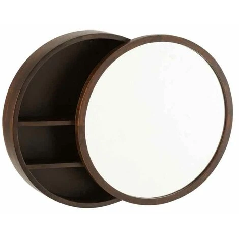 Paris Prix - Miroir Mural Coulissant "gavya" 60cm Marron Foncé 4 Paris Prix - Miroir Mural Coulissant "gavya" 60cm Marron Foncé – Image 2
