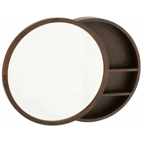 Paris Prix - Miroir Mural Coulissant "gavya" 60cm Marron Foncé 5 Paris Prix - Miroir Mural Coulissant "gavya" 60cm Marron Foncé – Image 3