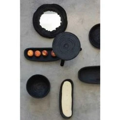 Paris Prix - Miroir Mural Déco En Bois "jenny" 28cm Noir -Miroir Soldes Boutique 57078473 4