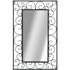 NOVA Miroir Mural Jardin Rectangulaire Style Antique Noir Dimensions Miroir Mural De Jardin Rectangulaire 50 X 80 Cm Noir Taille : 50x80 Cm -Miroir Soldes Boutique 57092876 3