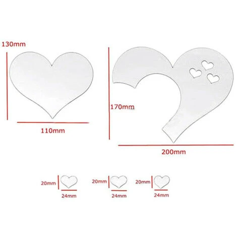 MACARON Miroir Stickers Muraux, Cristal 3D Double Amour Coeur Acrylique DIY Art Stickers Muraux Maison Salon Salle De Bain TV Fond Décor LO-Ron 4 MACARON Miroir Stickers Muraux, Cristal 3D Double Amour Coeur Acrylique DIY Art Stickers Muraux Maison Salon Salle De Bain TV Fond Décor LO-Ron – Image 2