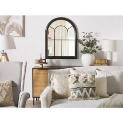 BELIANI Miroir En Métal Noir 89x69 - Noir -Miroir Soldes Boutique 57586287 2