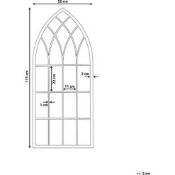 BELIANI Miroir En Métal Noir 115x50 - Noir -Miroir Soldes Boutique 57586292 3