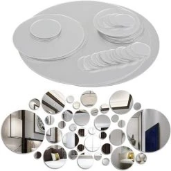 DECKON 36Pcs Stickers Miroir En Acrylique Autocollants Muraux Décoratifs Stickers Muraux Ronds Au Design Moderne Miroir Mural Pour Salon Et Chambre Decoration , 6 Tailles 10 DECKON 36Pcs Stickers Miroir En Acrylique Autocollants Muraux Décoratifs Stickers Muraux Ronds Au Design Moderne Miroir Mural Pour Salon Et Chambre Decoration , 6 Tailles -Miroir Soldes Boutique 57597794 4