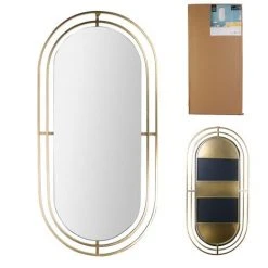 MIROIR METAL DORE