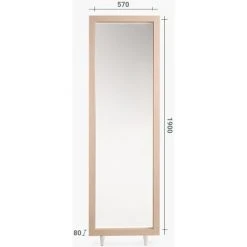 Miroir Sur Pied Décoratif 190 Cm En Bois Chêne Clair Salle De Bain CEDAM -Miroir Soldes Boutique 57763147 3