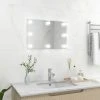 TRUE DEAL Miroir Mural Avec Lampes LED Rectangulaire Verre -Miroir Soldes Boutique 57821326 1