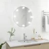 TRUE DEAL Miroir Mural Avec Lampes LED Rond Verre 2 TRUE DEAL Miroir Mural Avec Lampes LED Rond Verre -Miroir Soldes Boutique 57825007 1