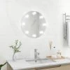 TRUE DEAL Miroir Mural Avec Lampes LED Rond Verre 1 TRUE DEAL Miroir Mural Avec Lampes LED Rond Verre -Miroir Soldes Boutique 57828005 1