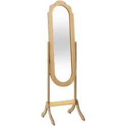 TRUE DEAL Miroir Sur Pied Bois Clair 46x48x164 Cm