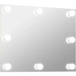 TRUE DEAL Miroir Mural Sans Cadre Avec Lampes LED Rectangulaire Verre -Miroir Soldes Boutique 57841204 2