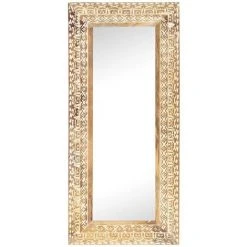 TRUE DEAL Miroir Sculpté à La Main 110x50x2,6 Cm Bois De Manguier Solide 8 TRUE DEAL Miroir Sculpté à La Main 110x50x2,6 Cm Bois De Manguier Solide -Miroir Soldes Boutique 57845388 2
