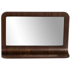 ZAGO Miroir Plaqué Noyer 72 X 45 Cm Avec Tablette Chill - Naturel Foncé