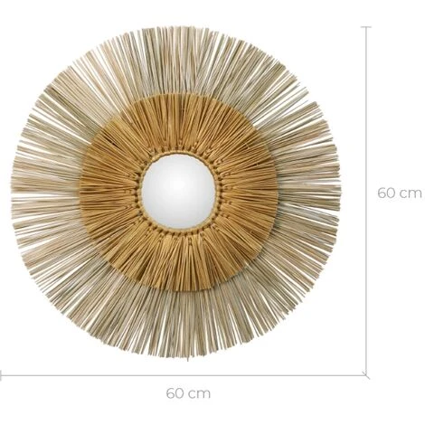RENDEZ VOUS DéCO Miroir Melika En Matière Naturelle ∅ 60 Cm - Beige 4 RENDEZ VOUS DéCO Miroir Melika En Matière Naturelle ∅ 60 Cm - Beige – Image 2