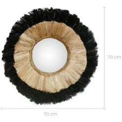 RENDEZ VOUS DéCO Miroir Vahé En Matière Naturelle ∅ 70 Cm - Noir -Miroir Soldes Boutique 57917351 2