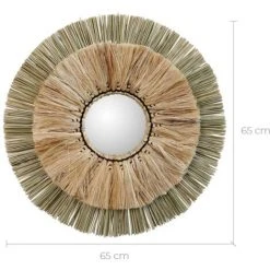 RENDEZ VOUS DéCO Miroir Azad En Matière Naturelle ∅ 65 Cm - Beige -Miroir Soldes Boutique 57919623 2