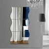 HKLFFJA Miroir Murale Adhesif,6pcs Argenté Miroir Autocollant Mural,Forme En Plastique Ondulé Mur En Plastique DIY Decal Miroir Pour La Décoration De Surface Bureau À La Maison (Argent, 30 X 25cm) -Miroir Soldes Boutique 57958828 1