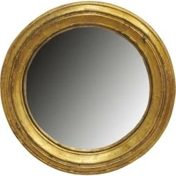 Miroir Baroque Rond En Polyrésine 24.5 Cm Gold Doré - Doré