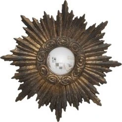 BAROQUE Miroir Soleil Oeil Sorcière En Polyrésine Rome 26 Cm Marron - Marron