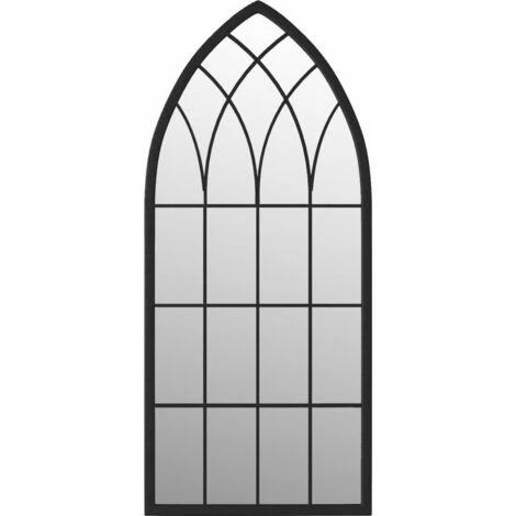 VidaXL Miroir De Jardin Noir 100x45 Cm Fer Pour Utilisation Extérieure - Noir 5 VidaXL Miroir De Jardin Noir 100x45 Cm Fer Pour Utilisation Extérieure - Noir – Image 3
