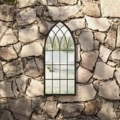 VidaXL Miroir De Jardin Noir 70x30 Cm Fer Pour Utilisation Extérieure - Noir