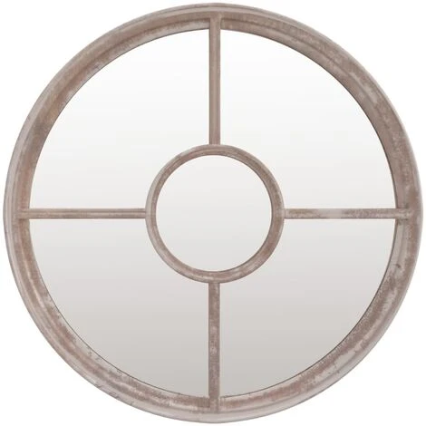 VidaXL Miroir De Jardin Sable 60x4 Cm Fer Rond Utilisation Extérieure - Crème 4 VidaXL Miroir De Jardin Sable 60x4 Cm Fer Rond Utilisation Extérieure - Crème – Image 2