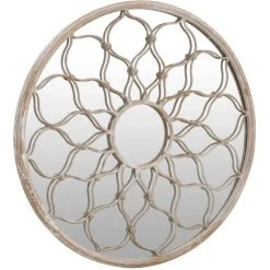 VidaXL Miroir De Jardin Sable 40x3 Cm Fer Rond Utilisation Extérieure - Crème -Miroir Soldes Boutique 58050882 3