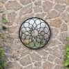 VidaXL Miroir De Jardin Noir 40x3 Cm Fer Rond Utilisation Extérieure - Noir -Miroir Soldes Boutique 58050884 1