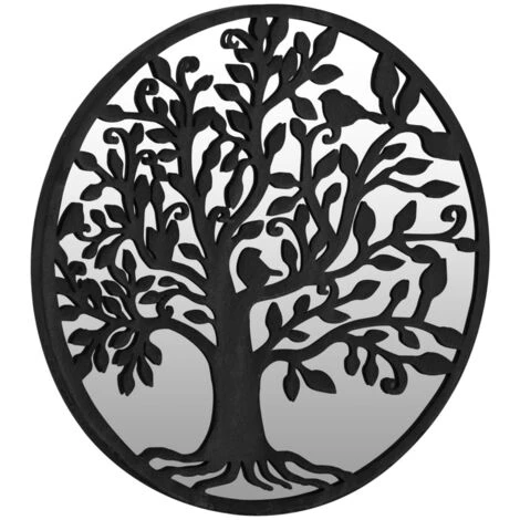 VidaXL Miroir De Jardin Noir 60x2,5 Cm Fer Rond Utilisation Extérieure - Noir 5 VidaXL Miroir De Jardin Noir 60x2,5 Cm Fer Rond Utilisation Extérieure - Noir – Image 3