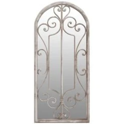 VidaXL Miroir De Jardin Sable 100x45cm Fer Pour Utilisation Extérieure - Crème -Miroir Soldes Boutique 58050898 2