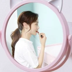 ILOVEMILAN Dessin Animé Non Marquant Miroir Autocollant Mur D'aspiration Sans Poinçonnage Miroir De Maquillage Salle De Bains Miroir Rond Miroir Télescopique, Blanc -Miroir Soldes Boutique 58071427 5