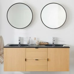 MOB-IN Miroir Rond Cadre Métal Noir 60 Cm EMA - Noir -Miroir Soldes Boutique 58118885 3