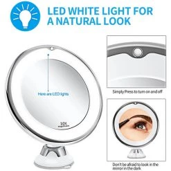 OUSUDELA Miroir Mural Grossissant 10X, Miroir Maquilage De Voyage Avec Forte Ventouse, Portable, Rotation à 360°, Pour Salle De Bain, Rasage Et Maquillage 9 OUSUDELA Miroir Mural Grossissant 10X, Miroir Maquilage De Voyage Avec Forte Ventouse, Portable, Rotation à 360°, Pour Salle De Bain, Rasage Et Maquillage -Miroir Soldes Boutique 58159664 3