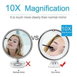 OUSUDELA Miroir Mural Grossissant 10X, Miroir Maquilage De Voyage Avec Forte Ventouse, Portable, Rotation à 360°, Pour Salle De Bain, Rasage Et Maquillage 10 OUSUDELA Miroir Mural Grossissant 10X, Miroir Maquilage De Voyage Avec Forte Ventouse, Portable, Rotation à 360°, Pour Salle De Bain, Rasage Et Maquillage -Miroir Soldes Boutique 58159664 4